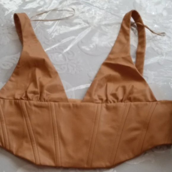 Zara leather bustier crop top size XL NWT. Bloggers favorite! - Picture 2 of 4